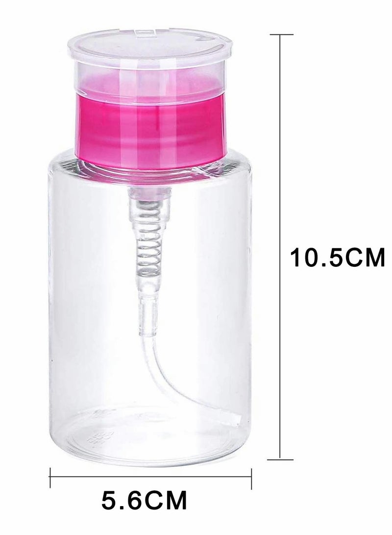 6 Pack Nail Polish Remover Pump Dispenser 180ml Push Down Cleanser Bottle Travel Liquid Container for  Makeup Art Tool Set - Image 5